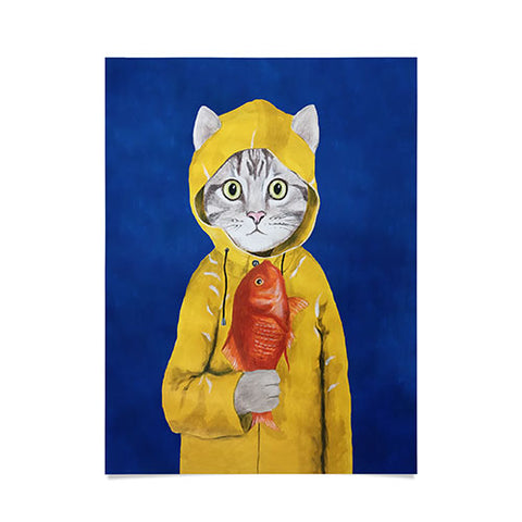 Coco de Paris Cat with fish Poster