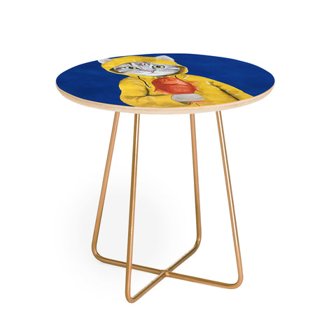 Coco de Paris Cat with fish Round Side Table