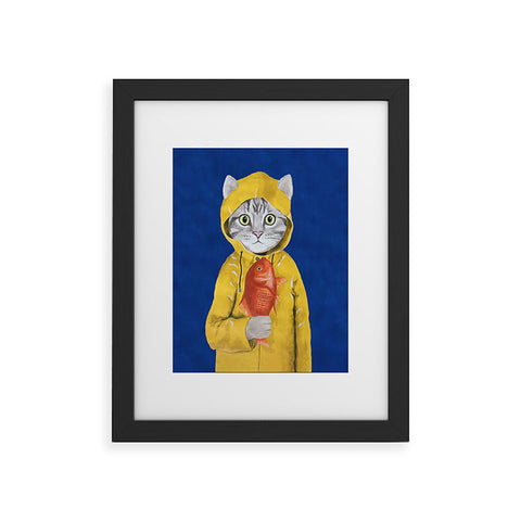 Coco de Paris Cat with fish Framed Art Print