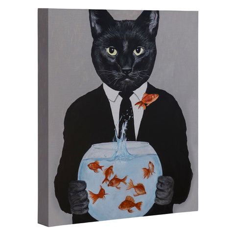 Coco de Paris Cat with fishbowl Art Canvas