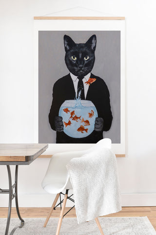 Coco de Paris Cat with fishbowl Art Print And Hanger