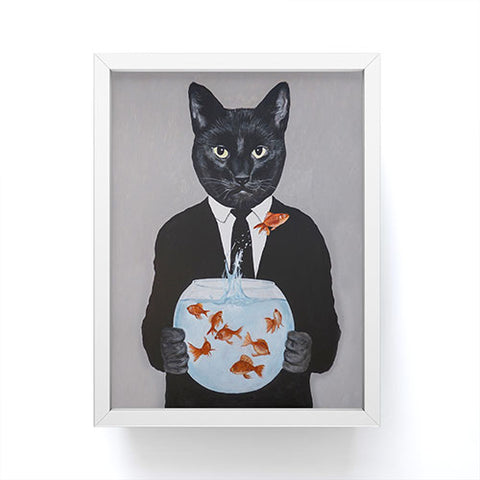 Coco de Paris Cat with fishbowl Framed Mini Art Print