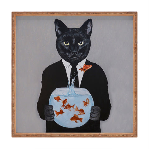 Coco de Paris Cat with fishbowl Square Tray