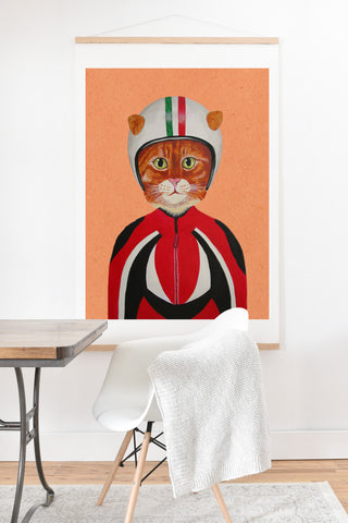 Coco de Paris Cat with helmet Art Print And Hanger