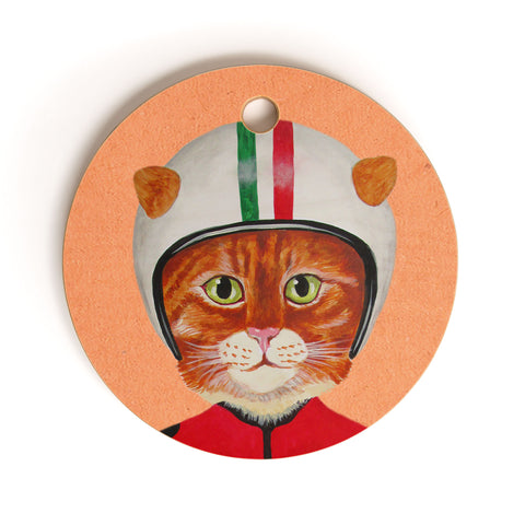 Coco de Paris Cat with helmet Cutting Board Round