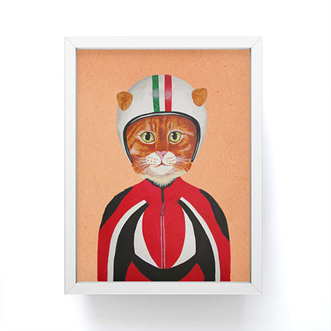 Coco de Paris Cat with helmet Framed Mini Art Print