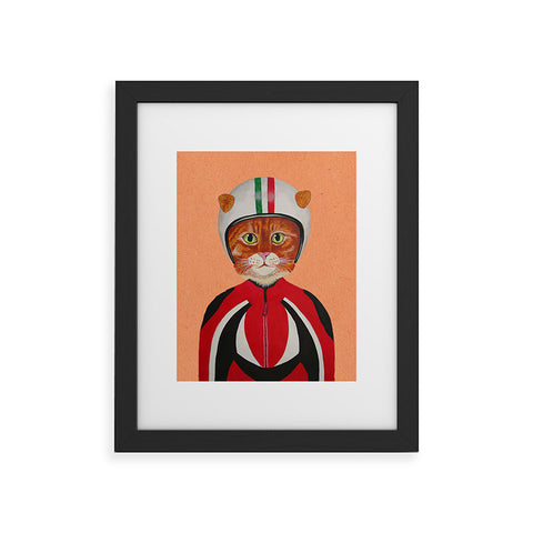 Coco de Paris Cat with helmet Framed Art Print