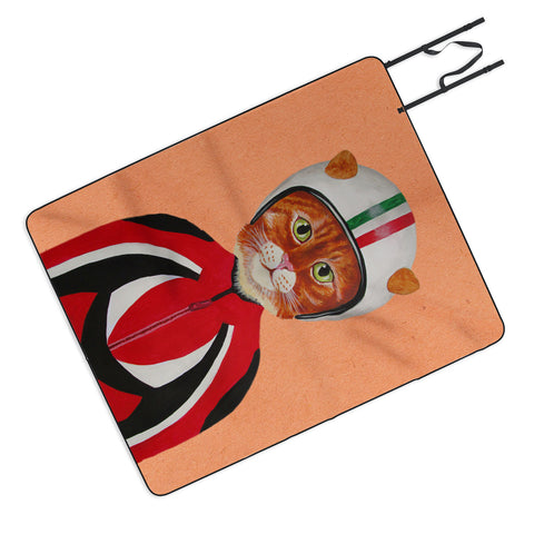 Coco de Paris Cat with helmet Picnic Blanket