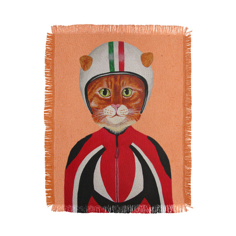 Coco de Paris Cat with helmet Throw Blanket