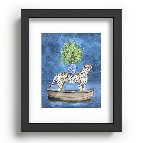 Coco de Paris Cheetah with flowers Recessed Framing Rectangle