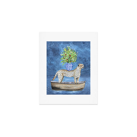 Coco de Paris Cheetah with flowers Art Print