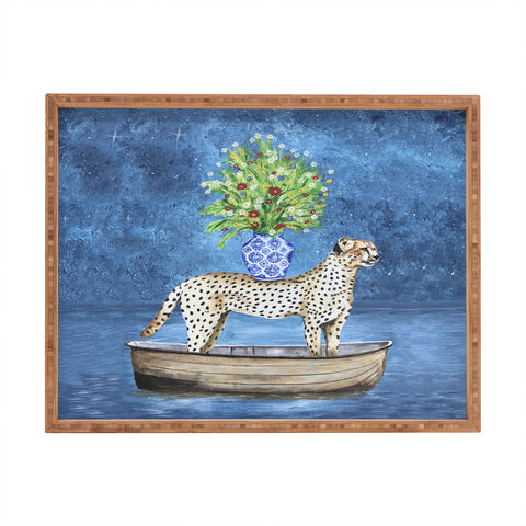 Coco de Paris Cheetah with flowers Rectangular Tray