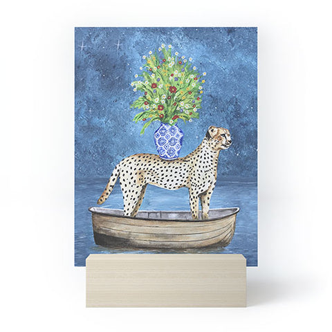 Coco de Paris Cheetah with flowers Mini Art Print