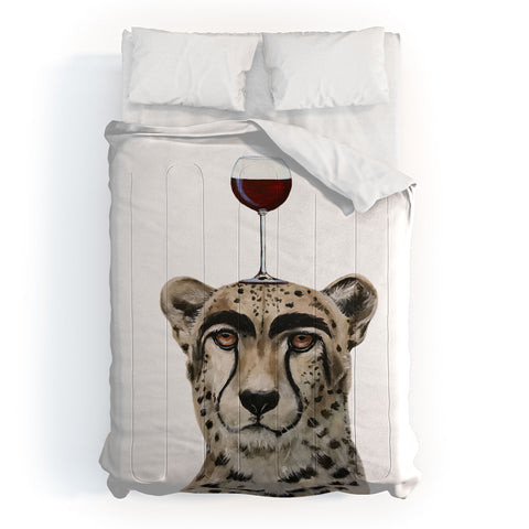 Coco de Paris Cheetah with wineglass Comforter