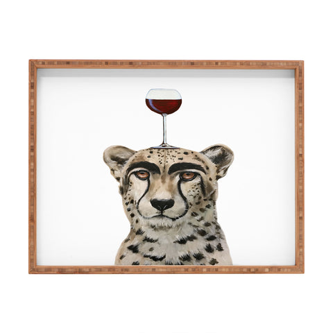 Coco de Paris Cheetah with wineglass Rectangular Tray