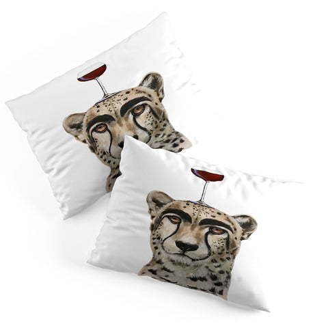 Coco de Paris Cheetah with wineglass Pillow Shams