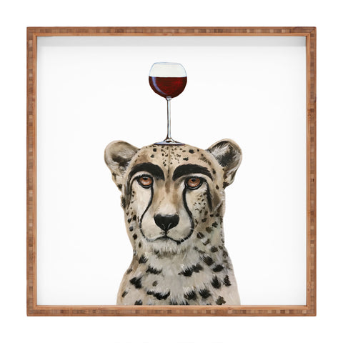 Coco de Paris Cheetah with wineglass Square Tray