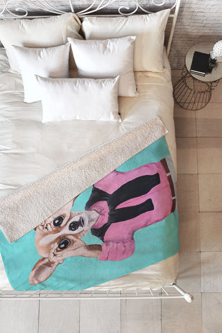 Coco de Paris Chihuahua is looking Fleece Throw Blanket