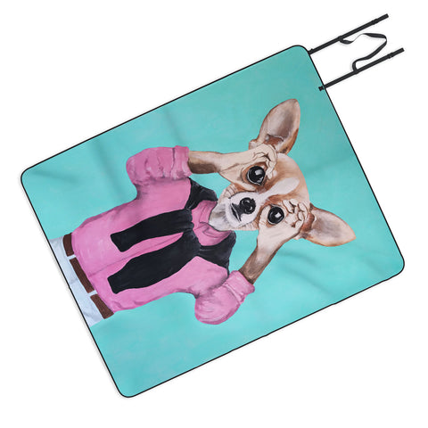 Coco de Paris Chihuahua is looking Picnic Blanket
