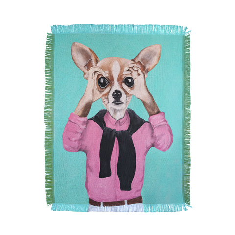 Coco de Paris Chihuahua is looking Throw Blanket