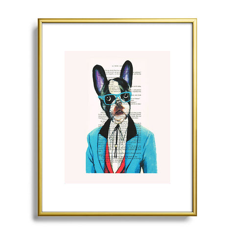 Coco de Paris Clever Bulldog Metal Framed Art Print