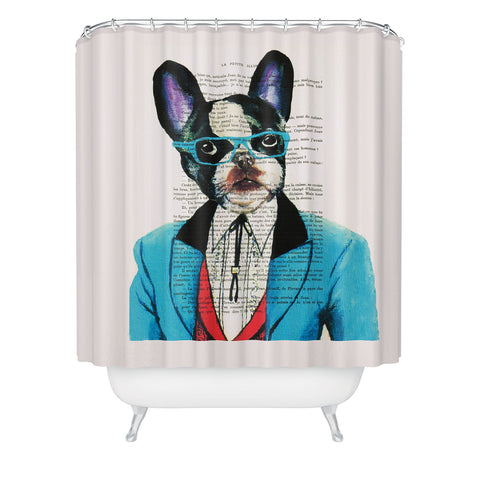 Coco de Paris Clever Bulldog Shower Curtain