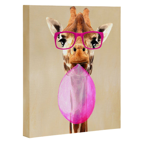 Coco de Paris Clever giraffe with bubblegum Art Canvas