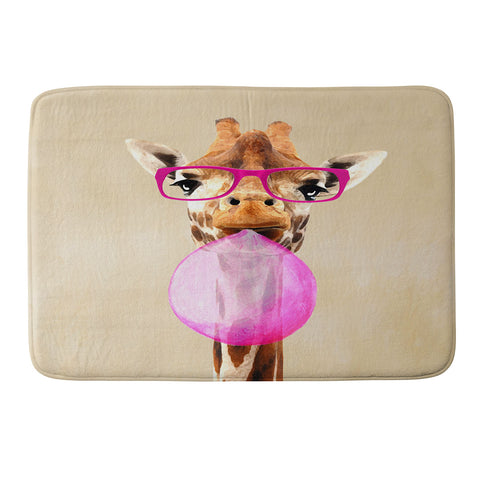 Coco de Paris Clever giraffe with bubblegum Memory Foam Bath Mat