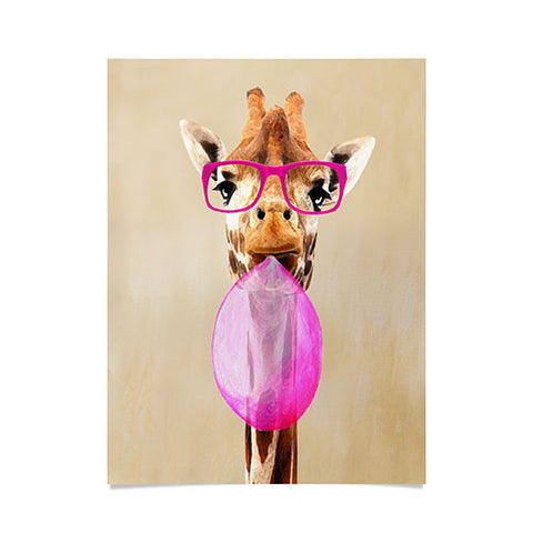 Coco de Paris Clever giraffe with bubblegum Poster