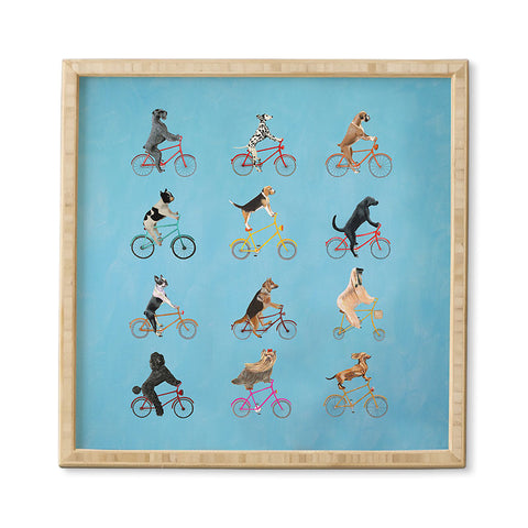 Coco de Paris Cycling Dogs Framed Wall Art