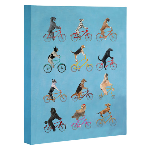 Coco de Paris Cycling Dogs Art Canvas