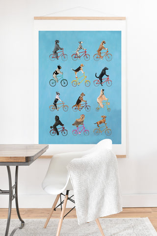 Coco de Paris Cycling Dogs Art Print And Hanger