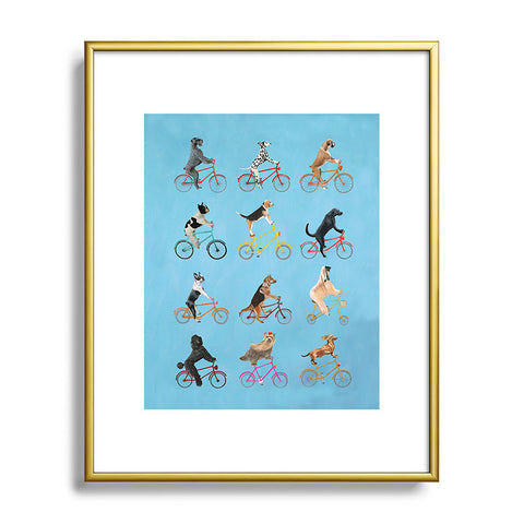 Coco de Paris Cycling Dogs Metal Framed Art Print