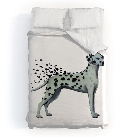Coco de Paris Dalmatian in the storm Duvet Cover