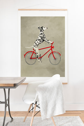 Coco de Paris Dalmatian on bicycle Art Print And Hanger