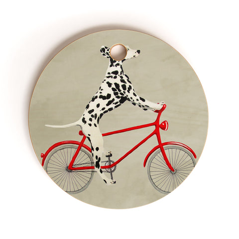 Coco de Paris Dalmatian on bicycle Cutting Board Round