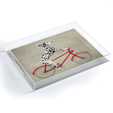 Coco de Paris Dalmatian on bicycle Acrylic Tray
