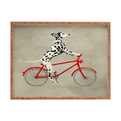 Coco de Paris Dalmatian on bicycle Rectangular Tray