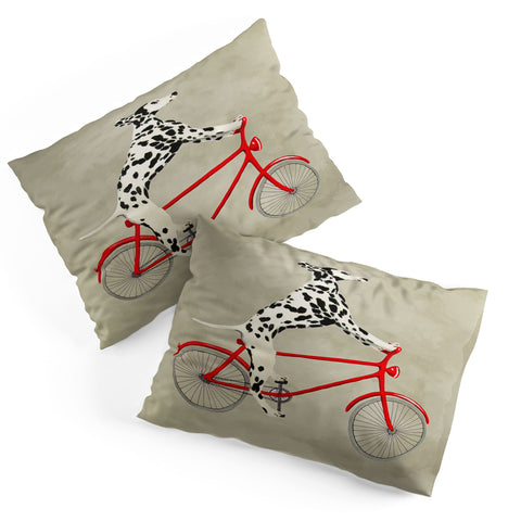 Coco de Paris Dalmatian on bicycle Pillow Shams