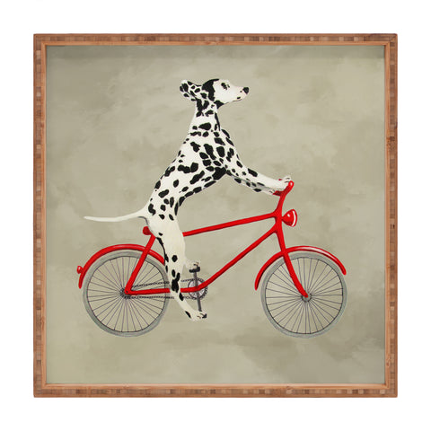 Coco de Paris Dalmatian on bicycle Square Tray