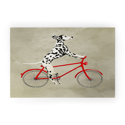 Coco de Paris Dalmatian on bicycle Welcome Mat