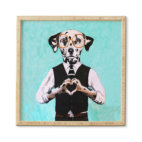 Coco de Paris Dalmatian with finger heart Framed Wall Art