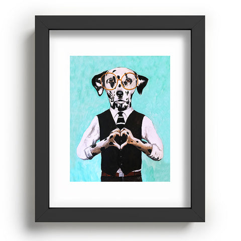 Coco de Paris Dalmatian with finger heart Recessed Framing Rectangle