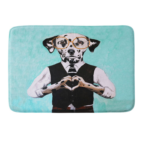 Coco de Paris Dalmatian with finger heart Memory Foam Bath Mat