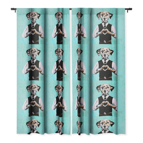 Coco de Paris Dalmatian with finger heart Blackout Window Curtain