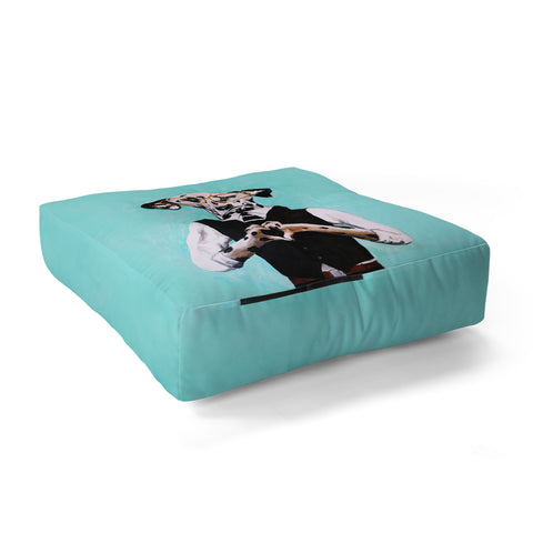 Coco de Paris Dalmatian with finger heart Floor Pillow Square