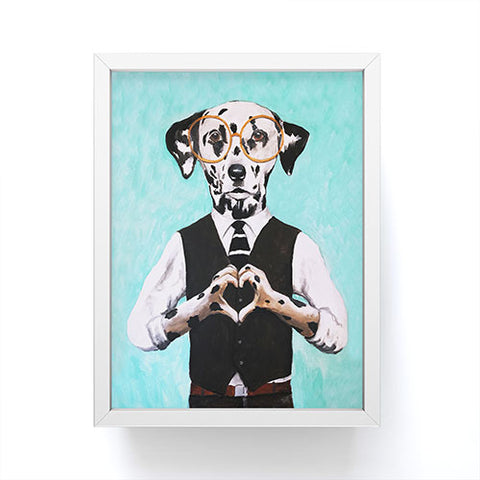 Coco de Paris Dalmatian with finger heart Framed Mini Art Print
