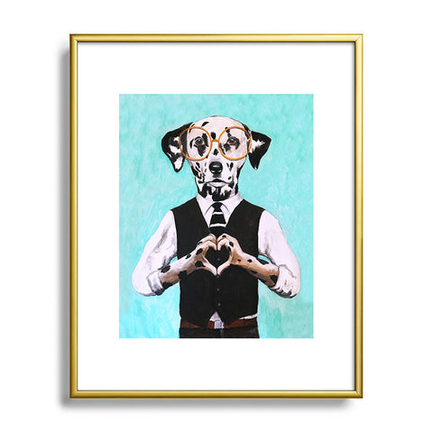 Coco de Paris Dalmatian with finger heart Metal Framed Art Print