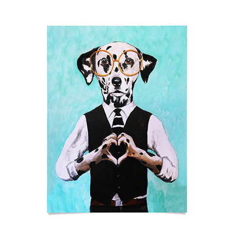Coco de Paris Dalmatian with finger heart Poster
