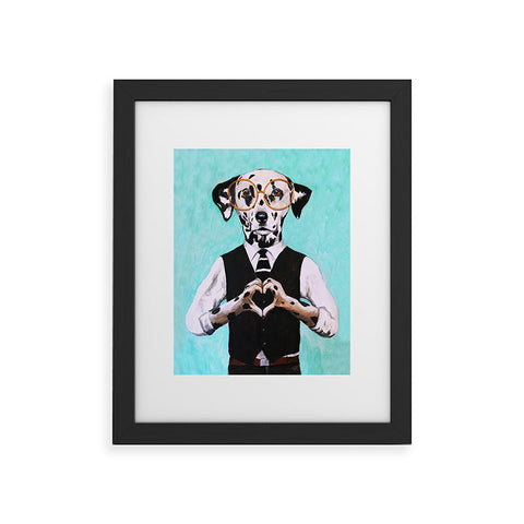 Coco de Paris Dalmatian with finger heart Framed Art Print